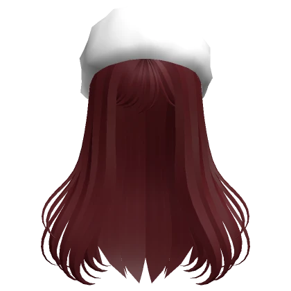 Winter Hair with Fluffy Headband (Dark Red)