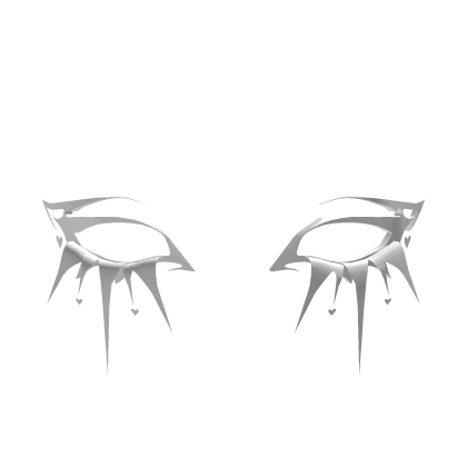 White heart eyelashes