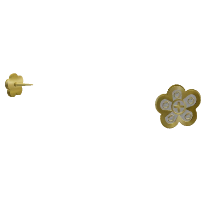 14k Gold Diamond Flower Set Earrings