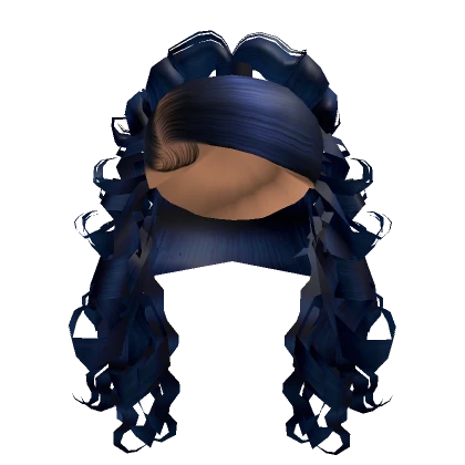 Curly High Ponytail [Dark Blue]