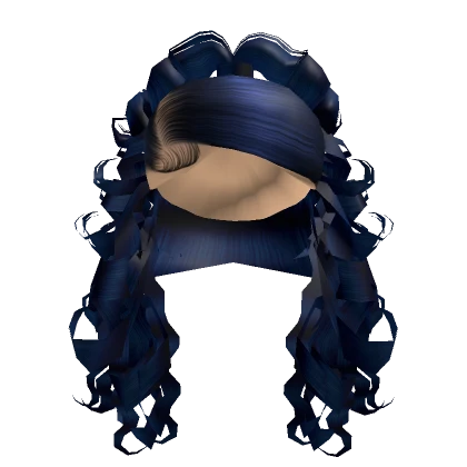 Curly High Ponytail [Dark Blue]