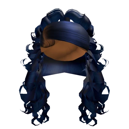 Curly High Ponytail [Dark Blue]