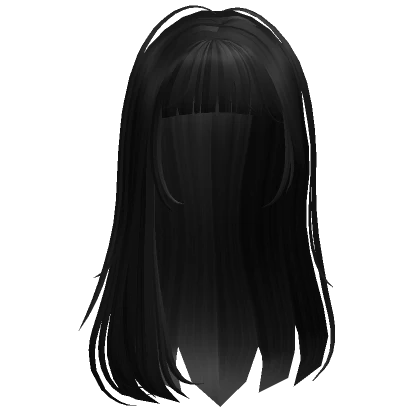 Long Wispy Side Hair w/ Bangs Black