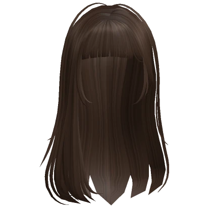 Long Wispy Side Hair w/ Bangs Brown