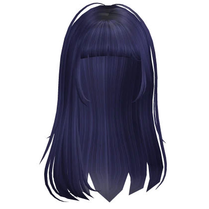 Long Wispy Side Hair w/ Bangs Navy