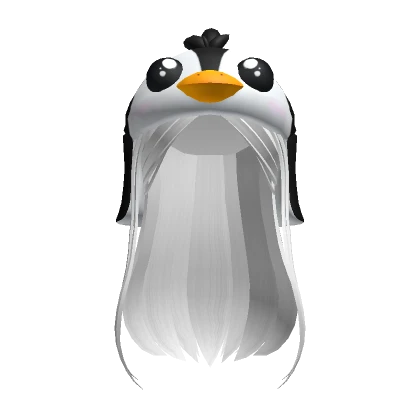 White Penguin Half Up Straight Hair