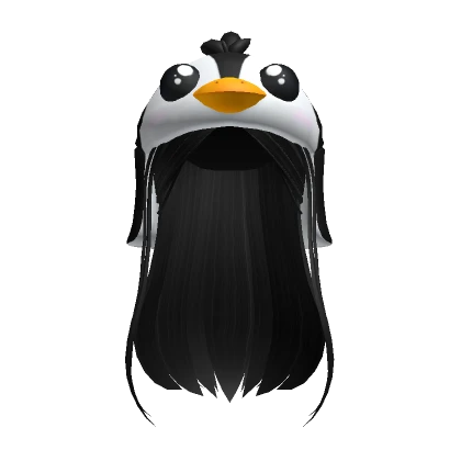 Black Penguin Half Up Straight Hair