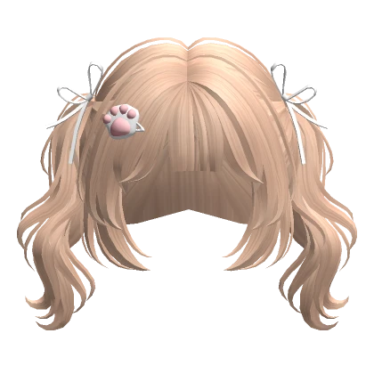 Cute Wavy Pigtails w/ Ribbons(Blonde)