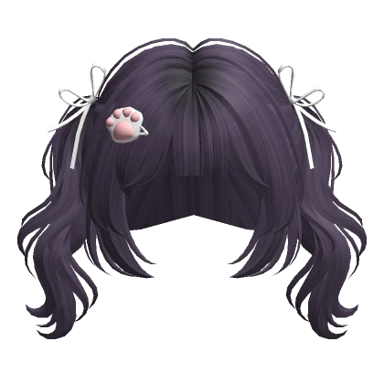 Cute Wavy Pigtails w/ Ribbons(Purple)