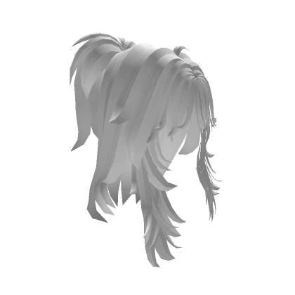 White Wolf Cut Hair w/ Gyaru Ponytail