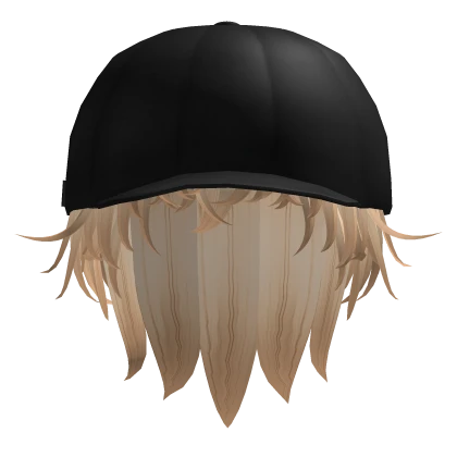 KPop Idol Blonde Messy Hair with Black Cap