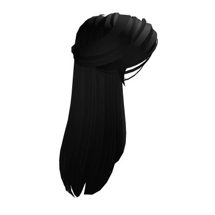 Black Half Up Tied Straight Hair