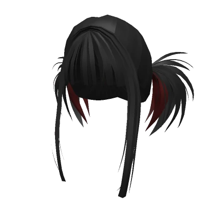 Spiky Punk Ponytails In Black n Red