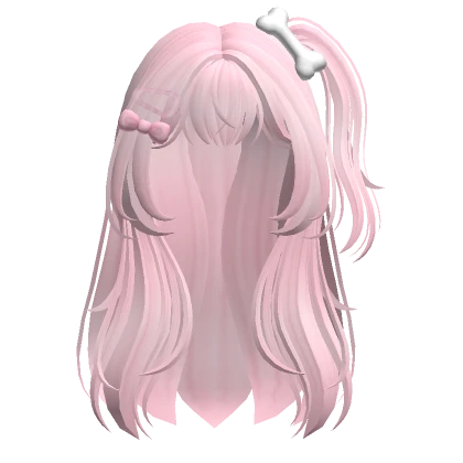 ♡ pink kawaii layered anime hair with hairclips