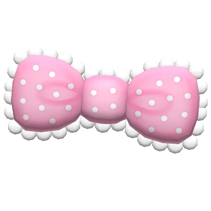 ♡ pink kawaii lace polka dot bow hairclip