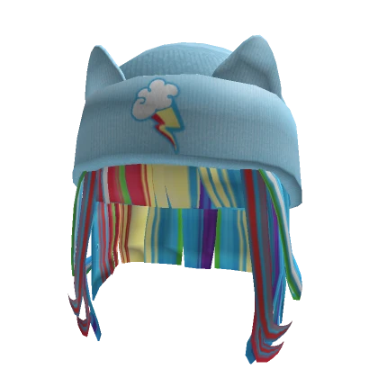 Loyalty Girl Hair w Blue Pony Beanie