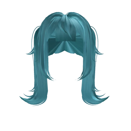 Blue Kawaii Anime Pigtails