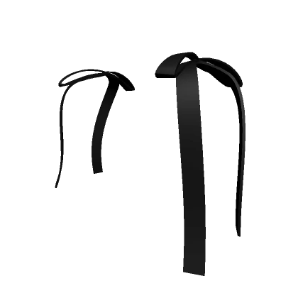 black long hair bows ribbons 