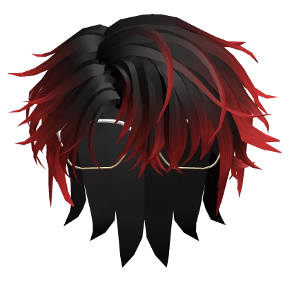 Messy Parted Hair w/ Glasses in Red & Black