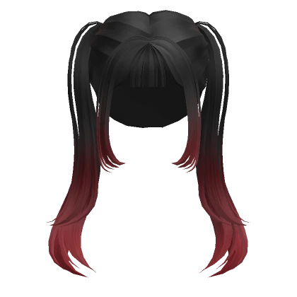 Black w/ Red Anime Celebrity Pigtails