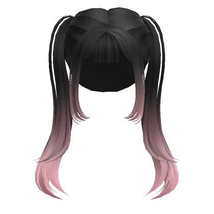 Black w/ Pink Anime Celebrity Pigtails