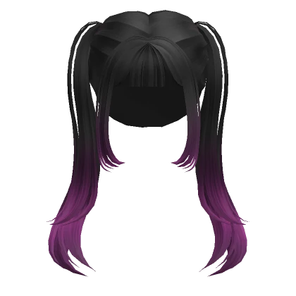 Black w/ Purple Anime Celebrity Pigtails