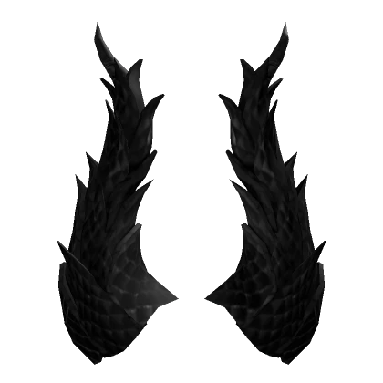 Dark Black Scaly Dragon Horns