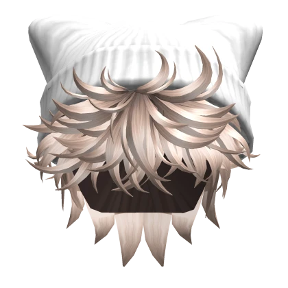 Cool Super Messy Hair w/ Beanie(Platinum Blonde)