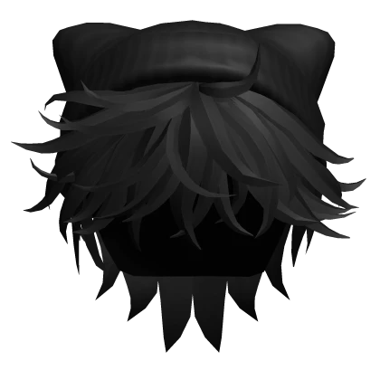 Spiky & Messy Hair w/ Cat Beanie (Black)