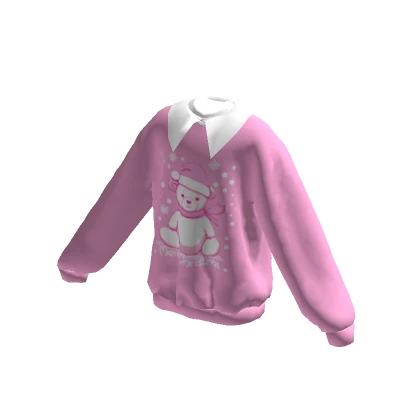 Cute Pink Christmas Bear Sweater