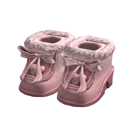 High Heeled Winter Boots in Pink