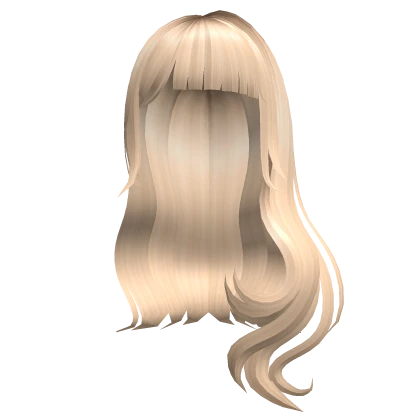 Rooted Blonde Long Curly Wavy Hair with Bangs