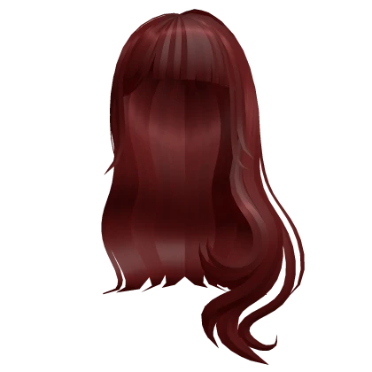 Dark Red Long Curly Wavy Hair with Bangs