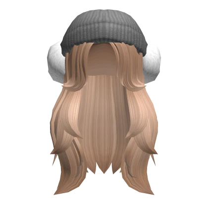 Blonde Buttefly Beanie Earmuffs Girl Hair