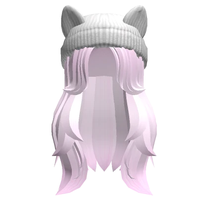 Pink Buttefly Cat Beanie Girl Hair