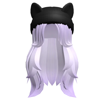 Purple Buttefly Cat Beanie Girl Hair