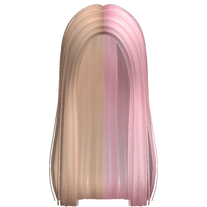 Queens Long Sleek Split Dye Hair (Blonde & Pink)