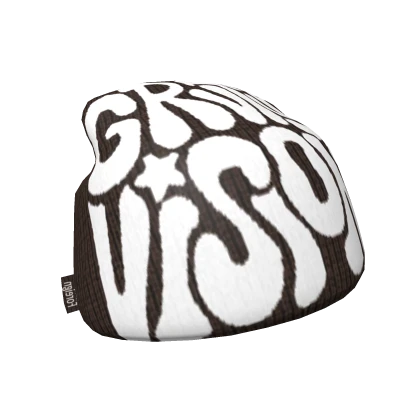 Brown & White Y2K Gravity Visions Beanie