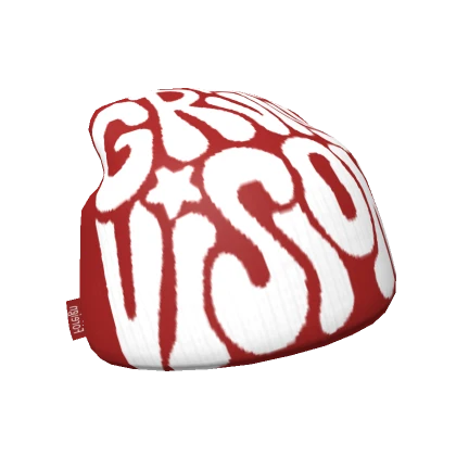 Red & White Y2K Gravity Visions Beanie