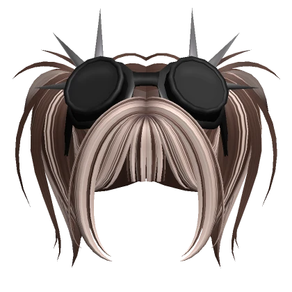 Punk Pigtails W/ Goggles (Brown & Platinum)