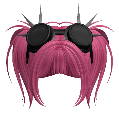 Punk Pigtails W/ Goggles (Hot Pink)