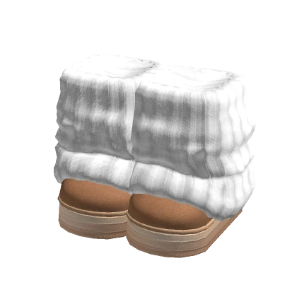 Fluffy Winter Boots w Doll Leg Warmers Brown White