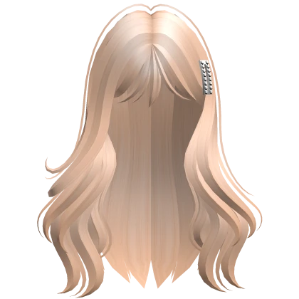 Long Natural Hairstyle with Hair Clip (Blonde) 