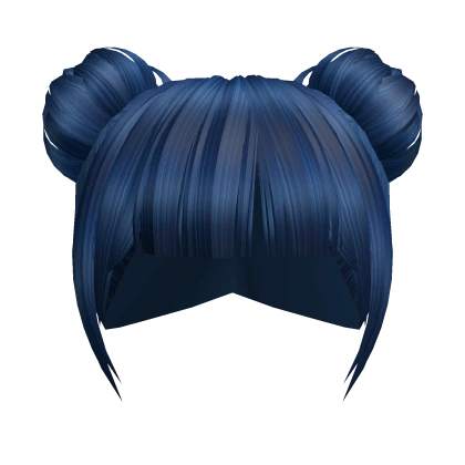 Blue Kawaii Buns Girl Hair 