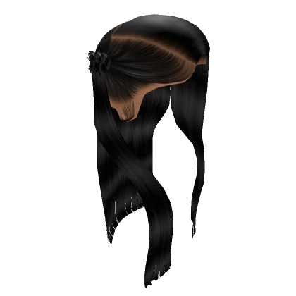 Side Part With Fishtail Braid [Black]