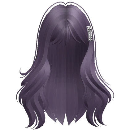 Long Natural Hairstyle with Hair Clip(Dark Purple)