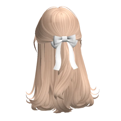 Soft Cottage Core Half up Hair w/Bow In Blonde