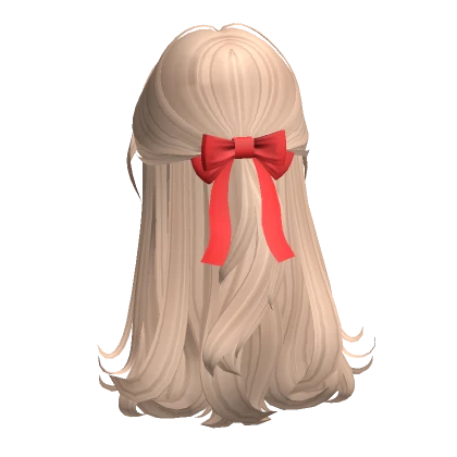 V-Day Cottage Core Half up Hair w/Bow InBlonde