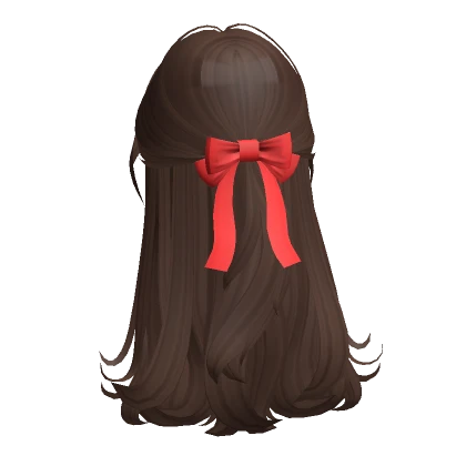 V-Day Cottage Core Half up Hair w/Bow In Brown