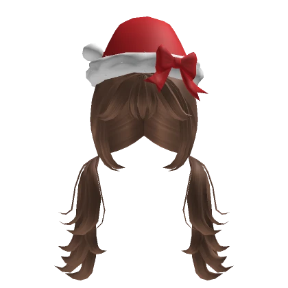 Christmas Brown Hair Pigtails